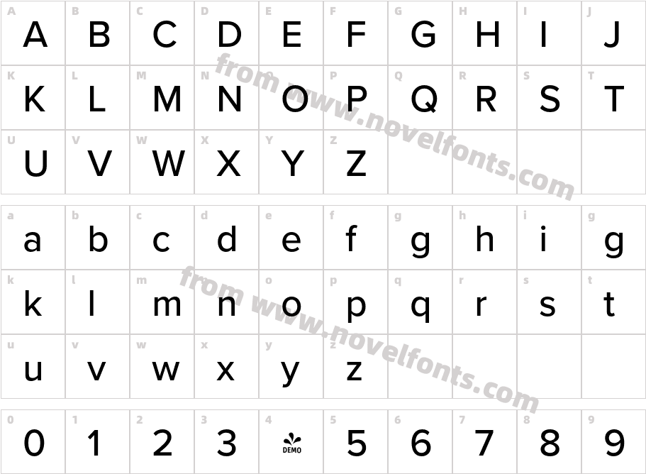 FSP DEMO Proxima Nova Medium RegularCharacter Map