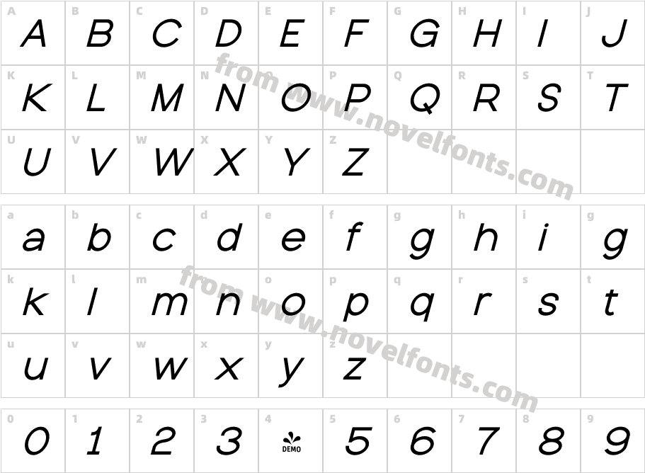 FSP DEMO Quasar Extra Bold Italic RegularCharacter Map