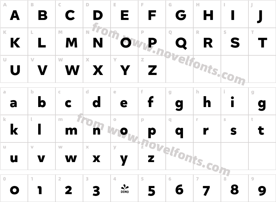 FSP DEMO Quinoa Text Heavy RegularCharacter Map
