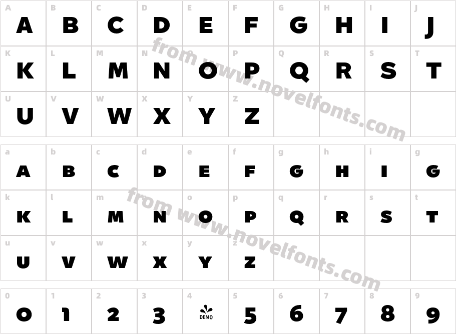 FSP DEMO Quinoa Text SC Black RegularCharacter Map