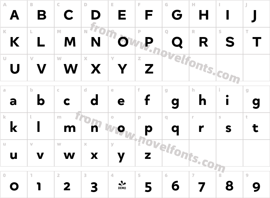 FSP DEMO Quinoa Text Ultrabold RegularCharacter Map