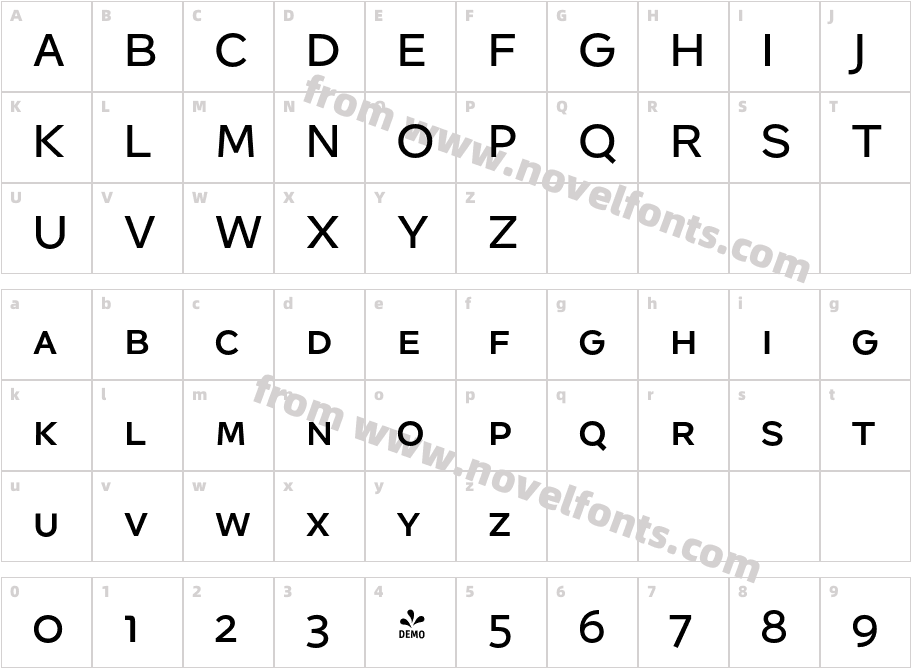 FSP DEMO Quinoa TextSC Semibold RegularCharacter Map