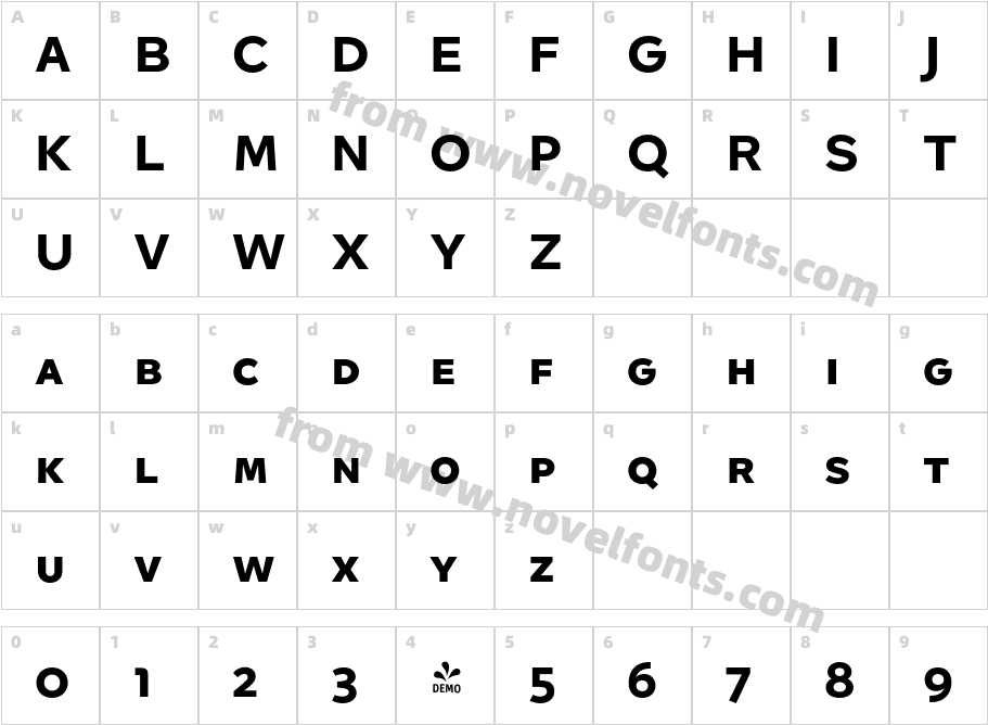 FSP DEMO Quinoa TextSC Ultrabold RegularCharacter Map