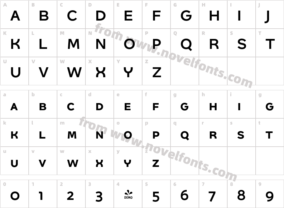 FSP DEMO QuinoaSC BoldCharacter Map