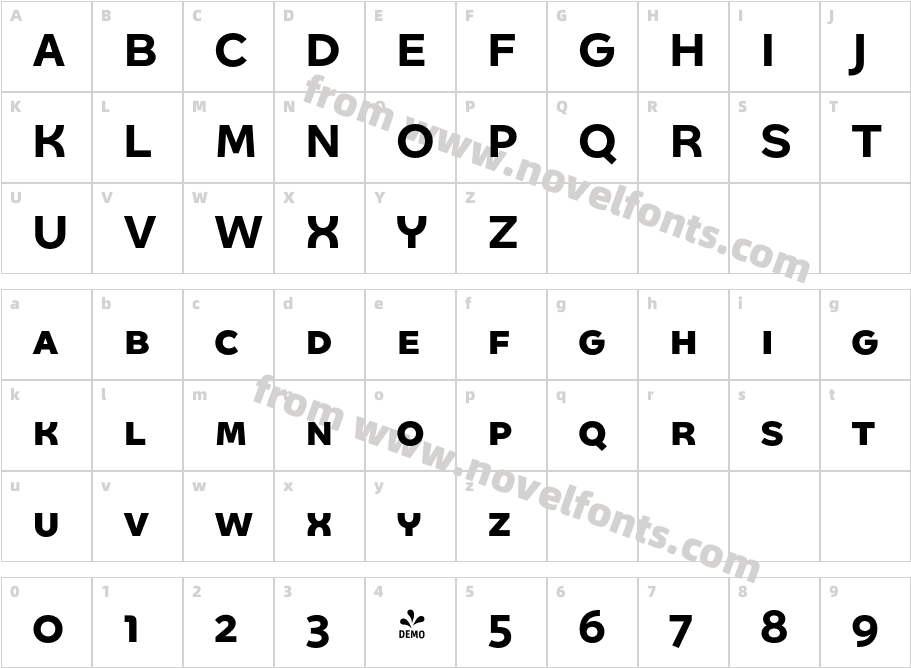 FSP DEMO QuinoaSC Ultrabold RegularCharacter Map