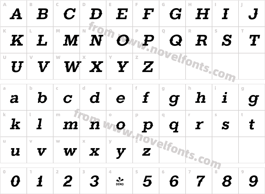 FSP DEMO Ranch Bold ItalicCharacter Map