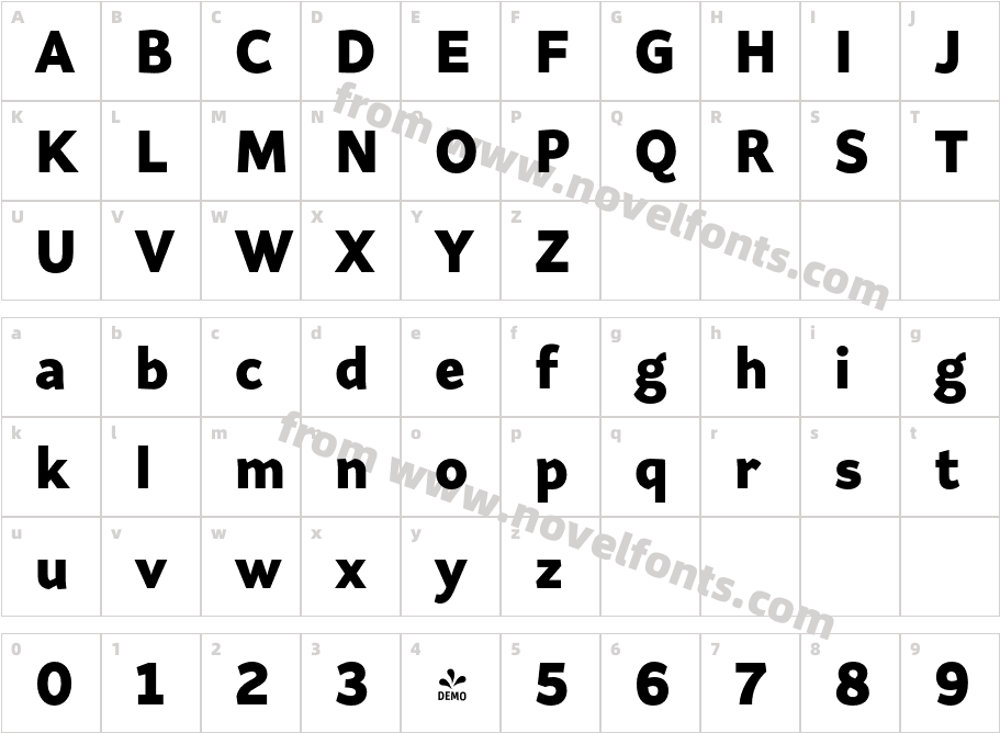 FSP DEMO Range Sans Blk RegularCharacter Map
