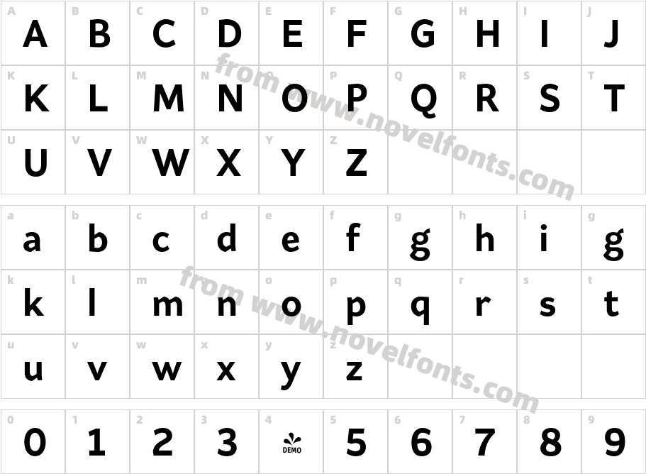 FSP DEMO Range Sans Bold BoldCharacter Map