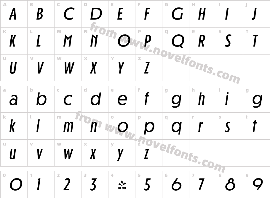 FSP DEMO Rosso Alt Light ItalicCharacter Map
