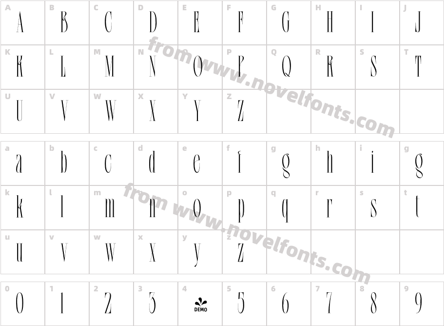 FSP DEMO Srolemo RegularCharacter Map