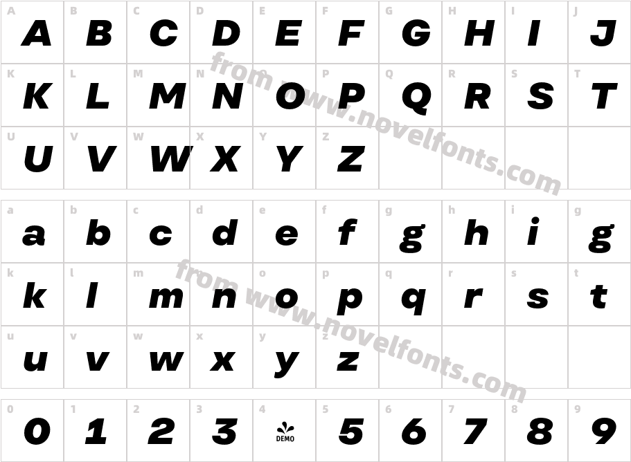 FSP DEMO TT Travels Text Extra Black ItalicCharacter Map