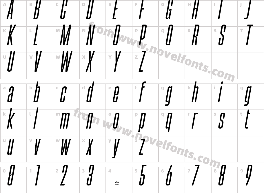 FSP DEMO Tallica Light ItalicCharacter Map