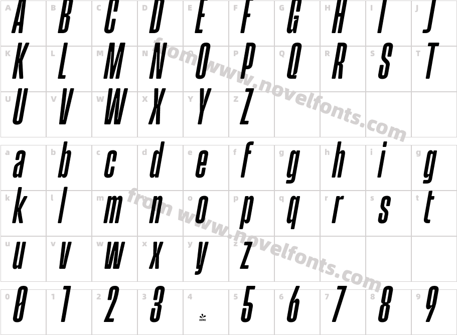 FSP DEMO Tallica Semibold ItalicCharacter Map