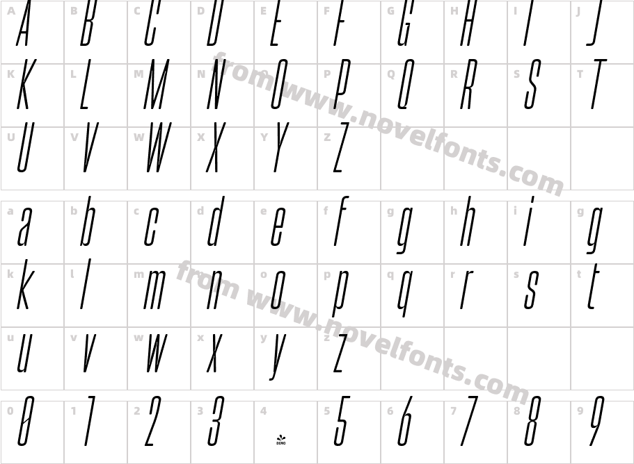 FSP DEMO Tallica Thin ItalicCharacter Map