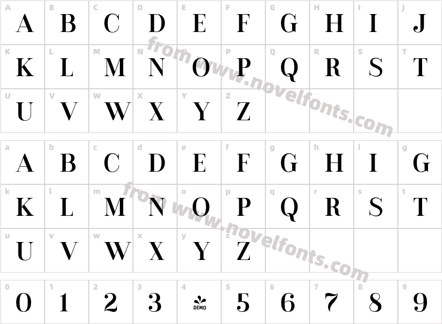 FSP DEMO Vourla Contrast Basic RegularCharacter Map