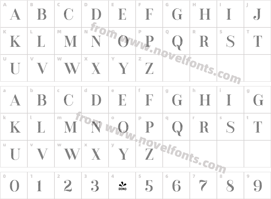 FSP DEMO Vourla Contrast Stripe RegularCharacter Map
