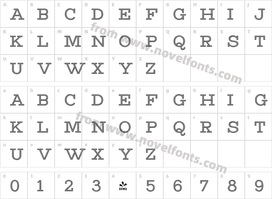 FSP DEMO Vourla Serif Stripe RegularCharacter Map