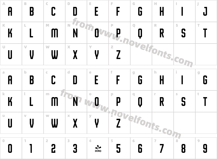 FSP DEMO Vourla Square Basic RegularCharacter Map