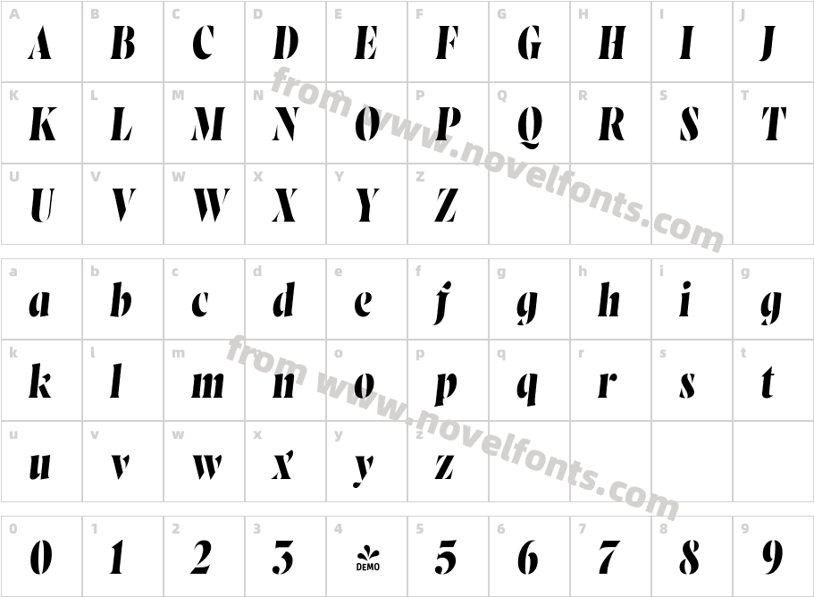 FSP DEMO Wayfinder Stencil CF Bold ItalicCharacter Map