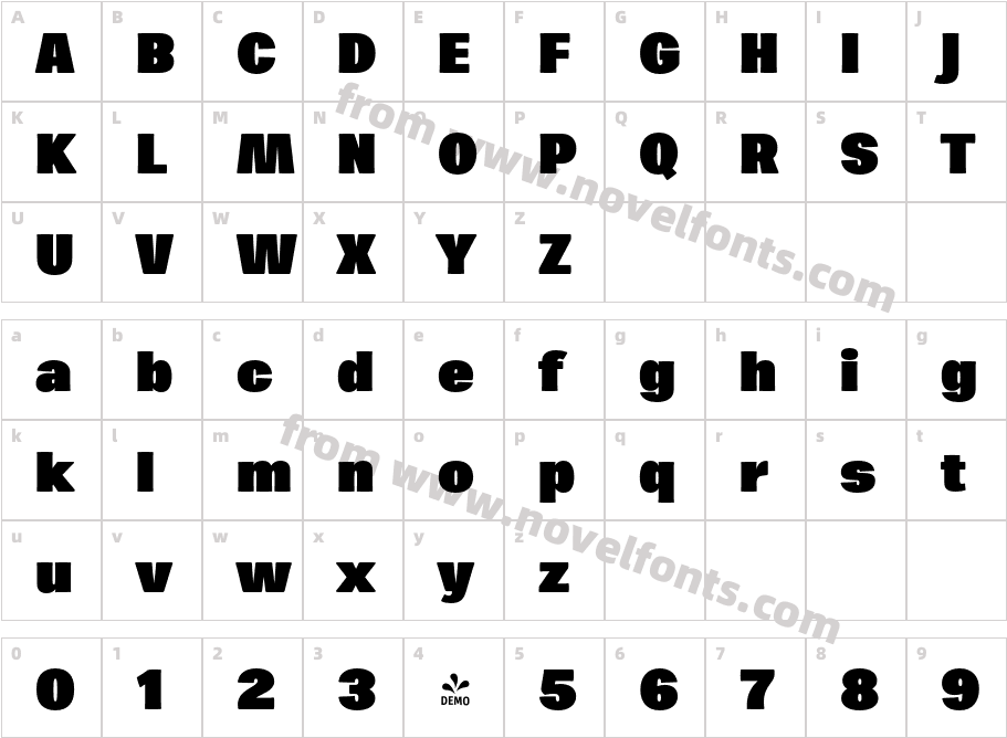 FSP DEMO Zega Text Black RegularCharacter Map