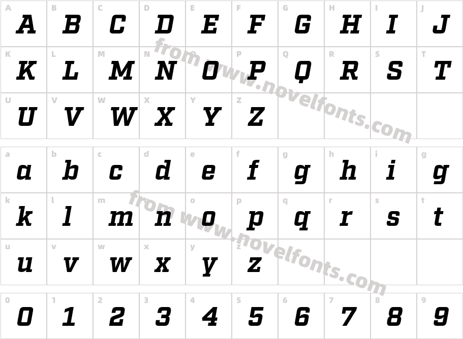 Factoria Test Bold ItalicCharacter Map