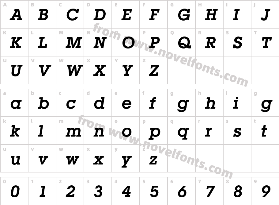 LubalinBQ-DemiObliqueCharacter Map