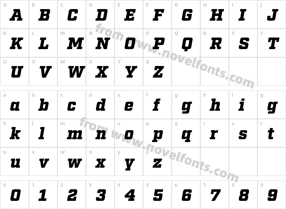 Factoria Test Ultra ItalicCharacter Map