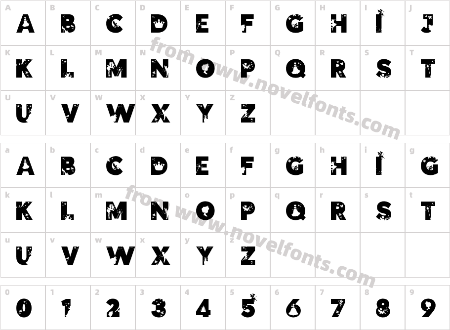 Fairies Silhouette Font RegularCharacter Map