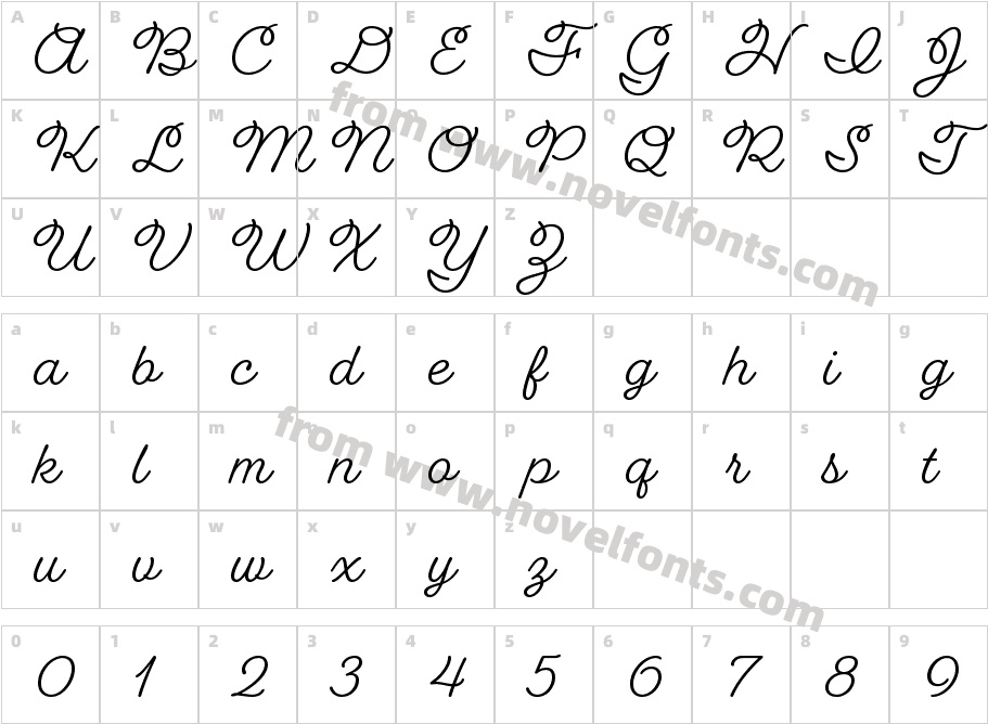 Fairwater ScriptCharacter Map