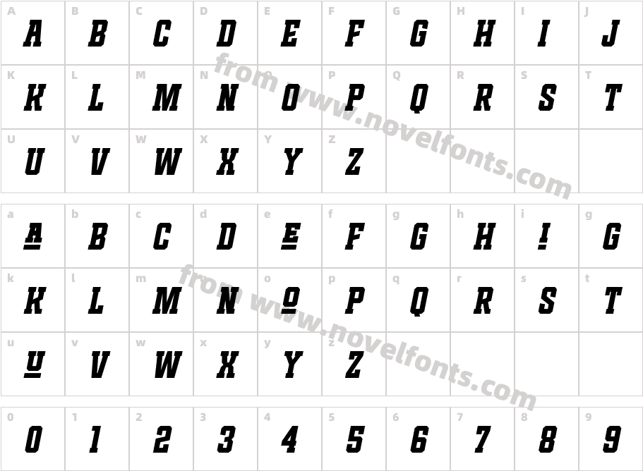 Famous College ItalicCharacter Map