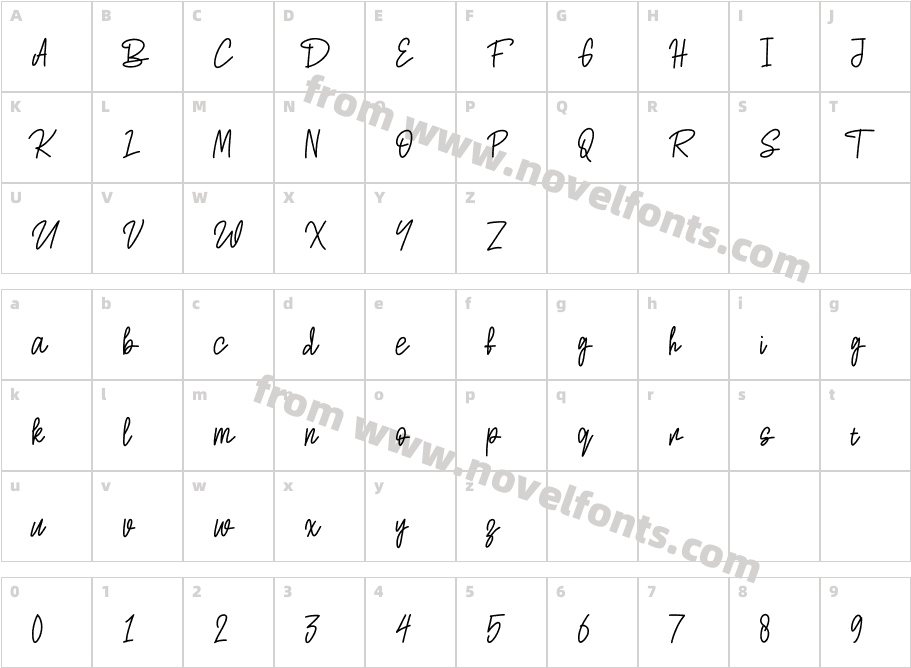 Fanny ScriptCharacter Map