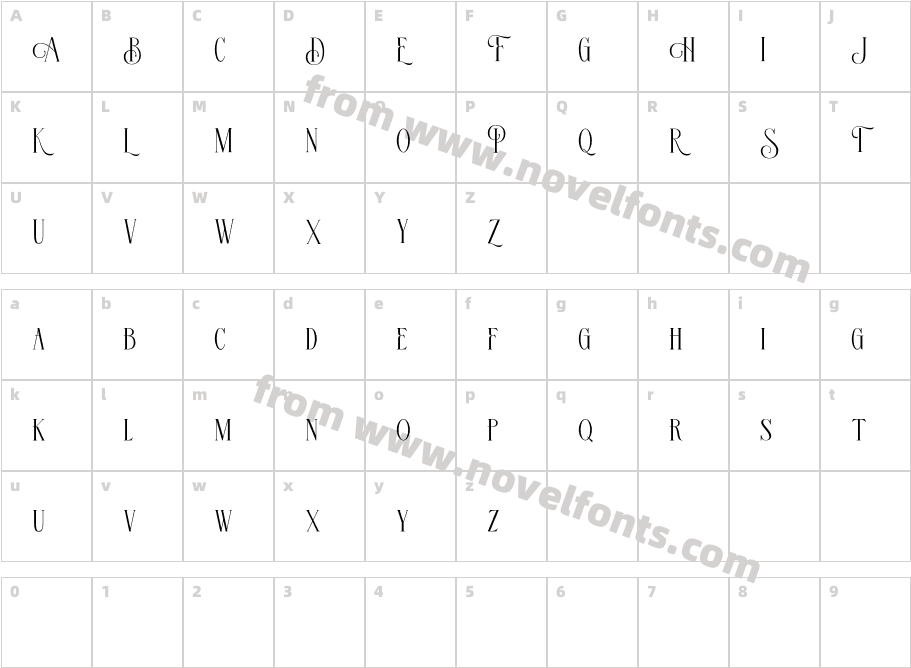 FasrieDEMO CondensedCharacter Map