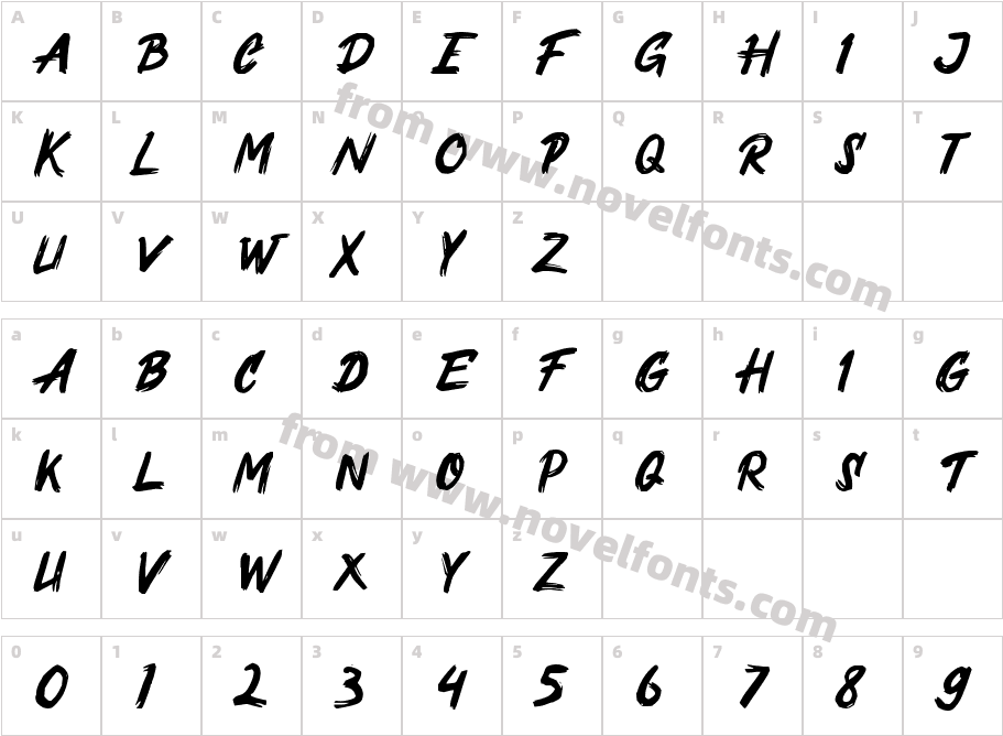 Fast Racing RegularCharacter Map
