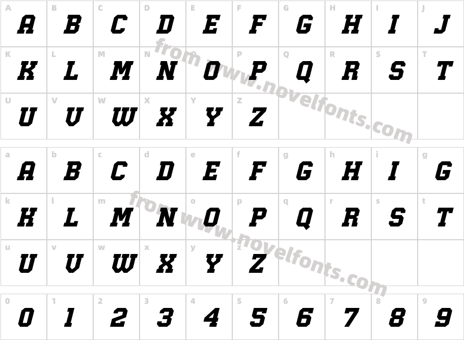 Fastrun ItalicCharacter Map