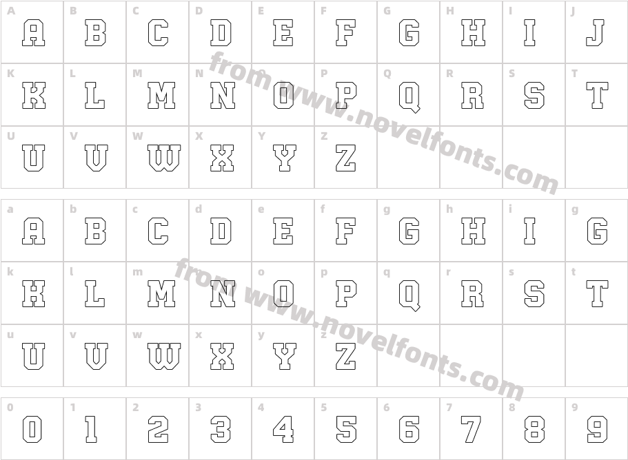 Fastrun OutlineCharacter Map