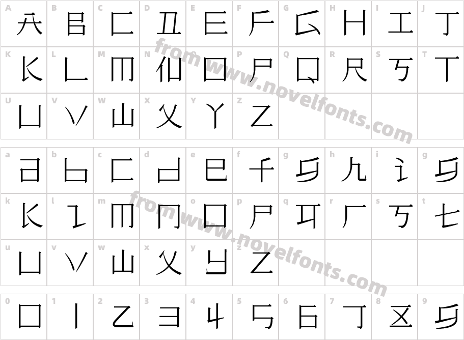 Faux HanaminCharacter Map