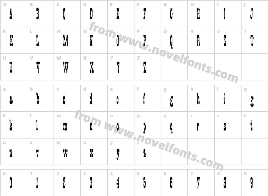 Faywood Extra Condensed WFCharacter Map