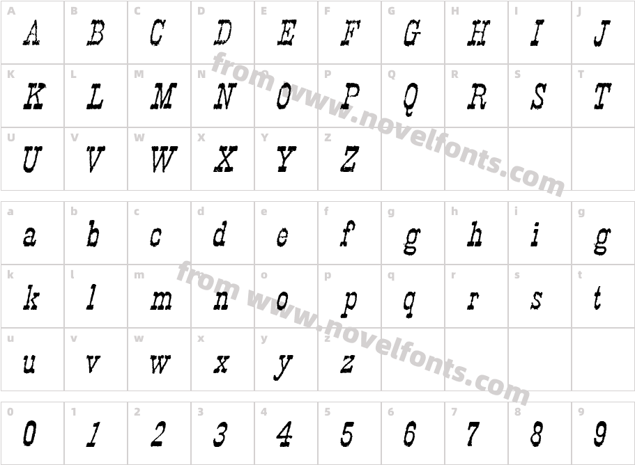 Faywood Italic WFCharacter Map