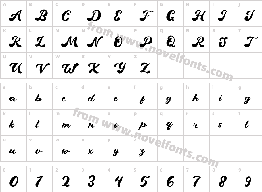 Feebroza RegularCharacter Map