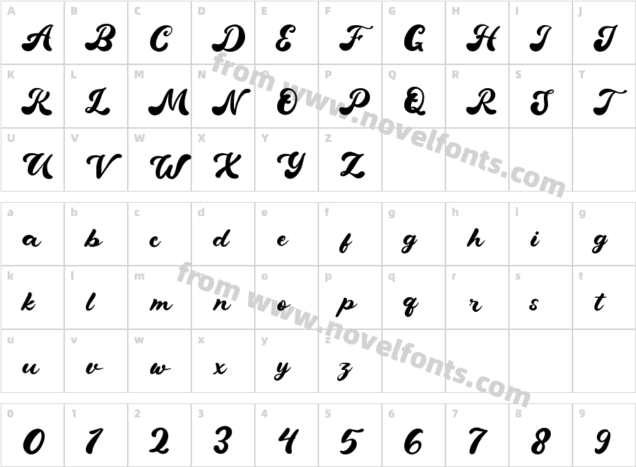 Feebroza RegularCharacter Map