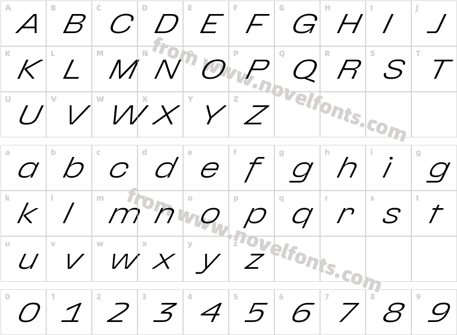 Ferrari Sans Light ItalicCharacter Map
