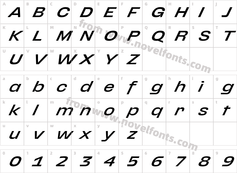 Ferrari Sans Medium ItalicCharacter Map