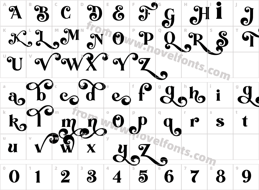 FestalCF RegularCharacter Map