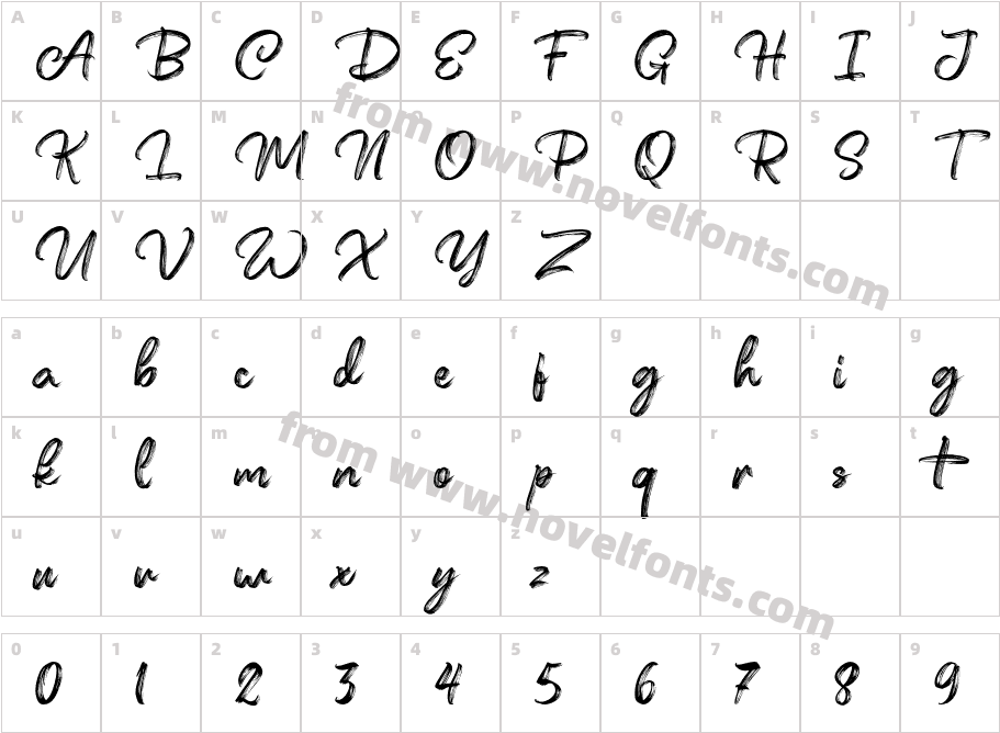 Festany Free Personal Use ScriptCharacter Map