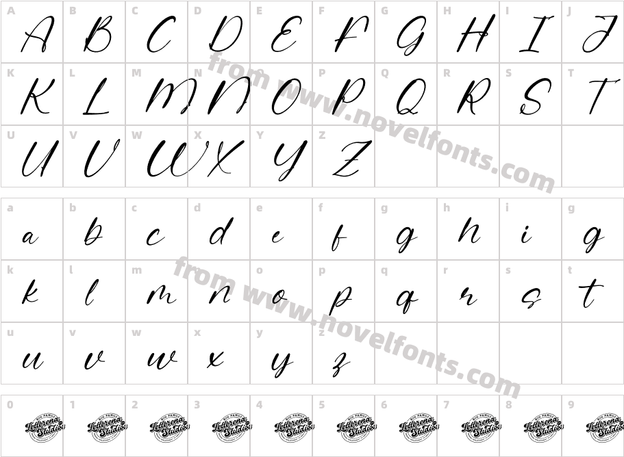 Festive Partys DEMO VERSION ItalicCharacter Map