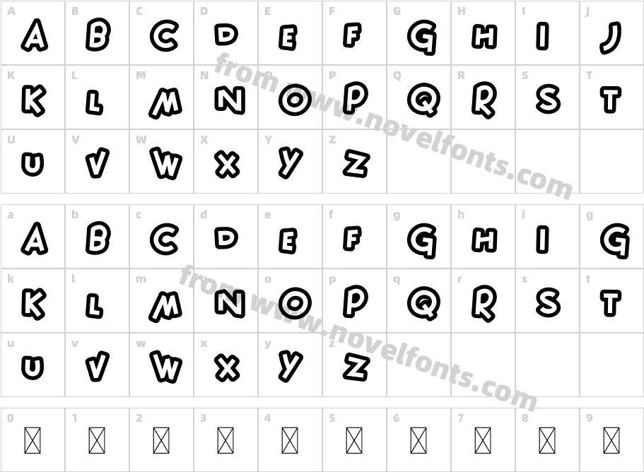 Fidget OutlineCharacter Map
