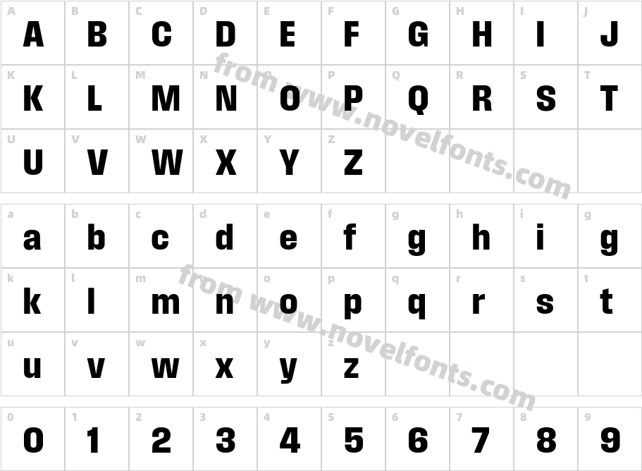 Field Gothic No.55 Bold CompactCharacter Map