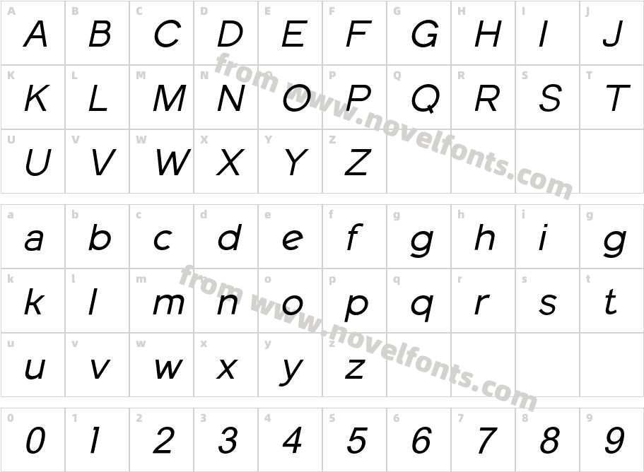 Fieldstones ItalicCharacter Map