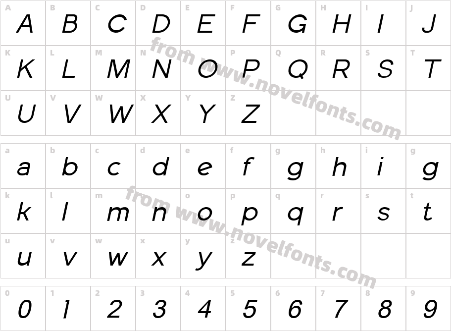 Fieldstones ItalicCharacter Map