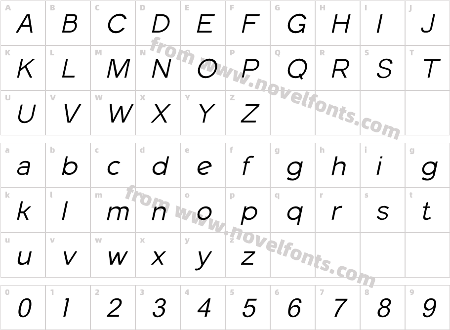 Fieldstones Thin ItalicCharacter Map